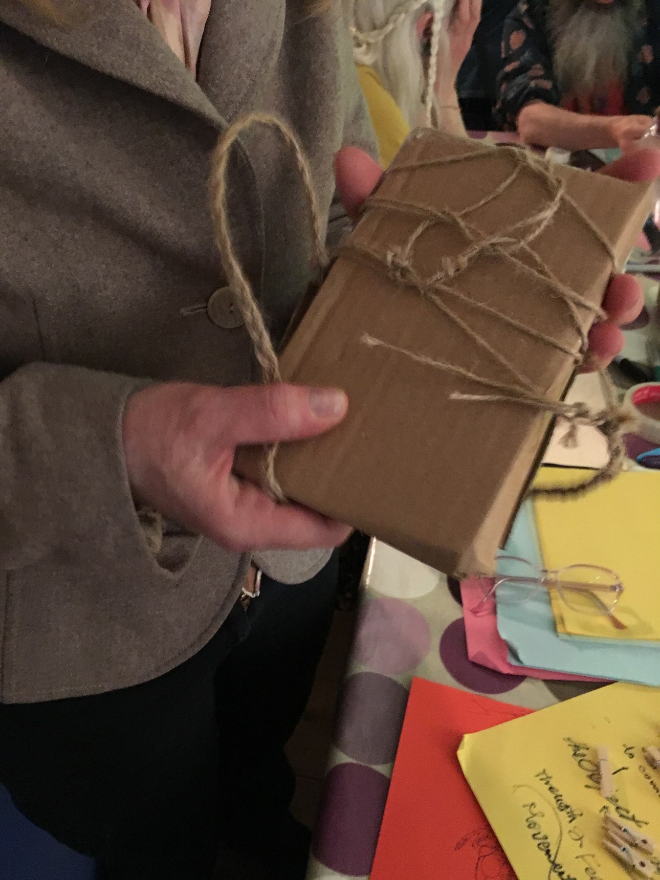 A participant's prototype, wrapped to take home